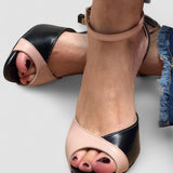Lara - Mid-Heel Ankle Strap Shoes
