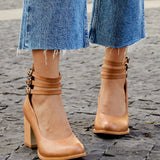 Ashleigh - Smooth Ankle Strap Platform Sandals