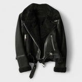 Kendall - Faux Suede Aviator Coat