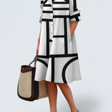 Axis - Shirt Dress with Geometric Print