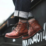 Nate - Retro Round-Toe Boots