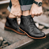 Nate - Retro Round-Toe Boots