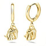 Ruby - Dog Hug Round Clasp Earrings