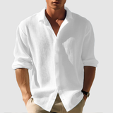 James - Button-Front Curved Hem Shirt