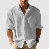 James - Button-Front Curved Hem Shirt