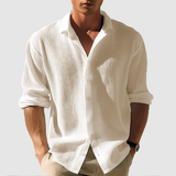 James - Button-Front Curved Hem Shirt