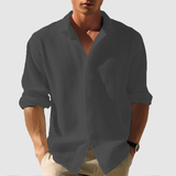 James - Button-Front Curved Hem Shirt