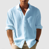 James - Button-Front Curved Hem Shirt