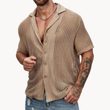 Declan - Short-Sleeve Hollow-Knit Shirt