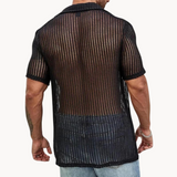 Declan - Short-Sleeve Hollow-Knit Shirt
