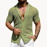 Declan - Short-Sleeve Hollow-Knit Shirt