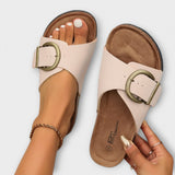 Margarida - Women's Cork Sandals with Buckle Design