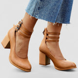 Ashleigh - Smooth Ankle Strap Platform Sandals
