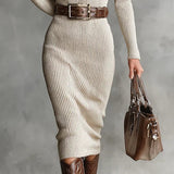 Julieta | Midi Dress with Long Sleeves and Belt