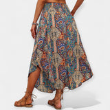 High-Waist Floral Midi Skirt