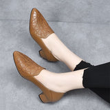 Ivy - Vegan Faux Leather Embroidered Heels